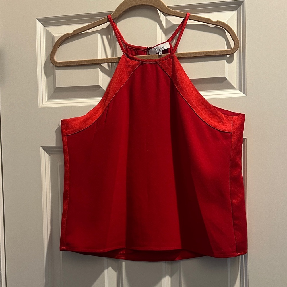 Parker Vibrant Red Halter Blouse